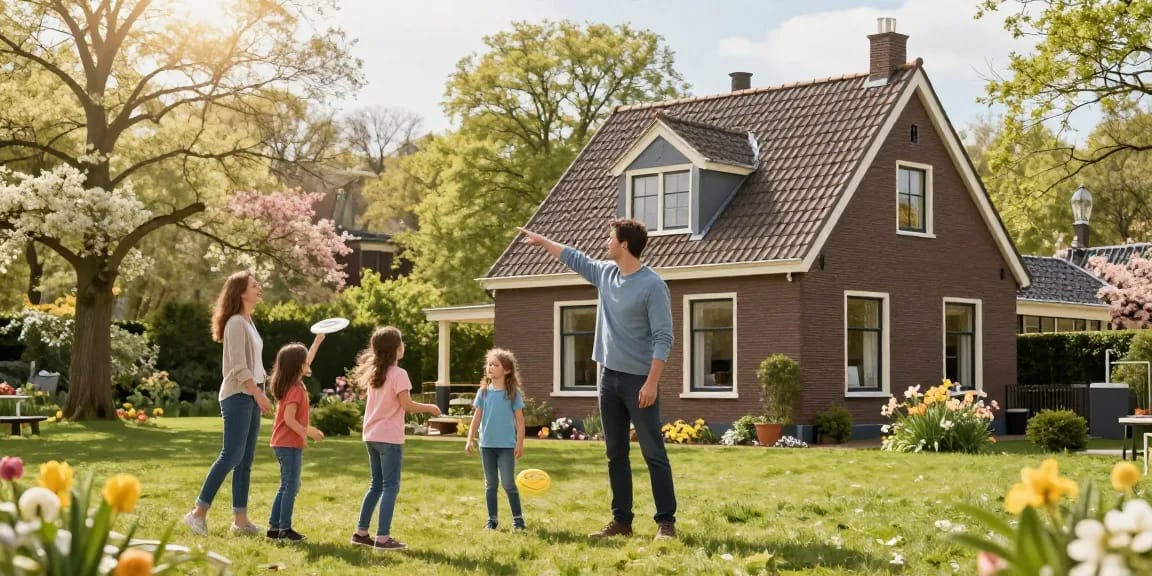 Family in The Hague enjoying outdoor activities while discussing a dakdekker den haag for home renovations.