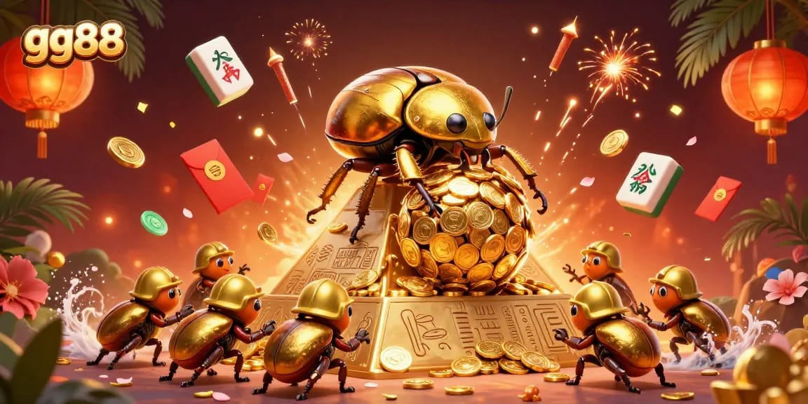 Engage with gg88's energetic gaming environment, where beetles represent fun and fortune.