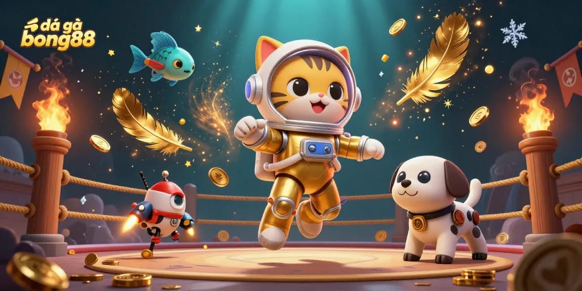 Experience the intense thrill of đá gà bong88 in this vibrant fighting arena scene!