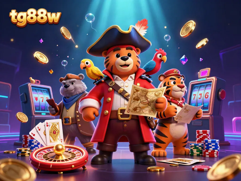 Engage in thrilling gaming adventures at tg88w with vibrant casino scenes and characters.
