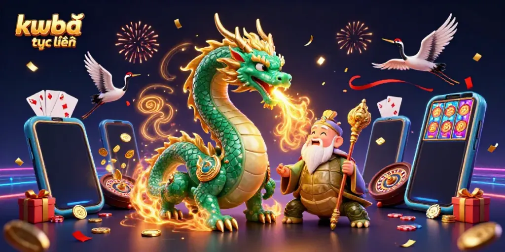 Experience the thrill of kqbđ trực tuyến with an enchanting scene featuring vibrant gaming elements and lucky symbols.