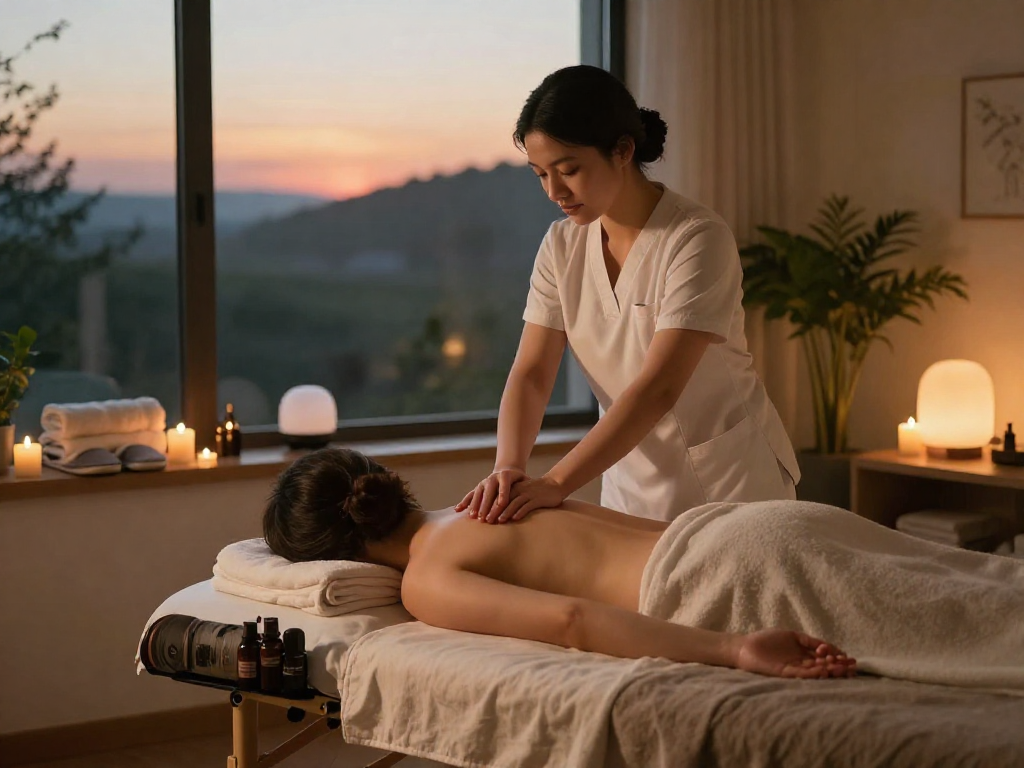 Experience relaxing 안산출장마사지 in a serene home setting with soothing ambience.