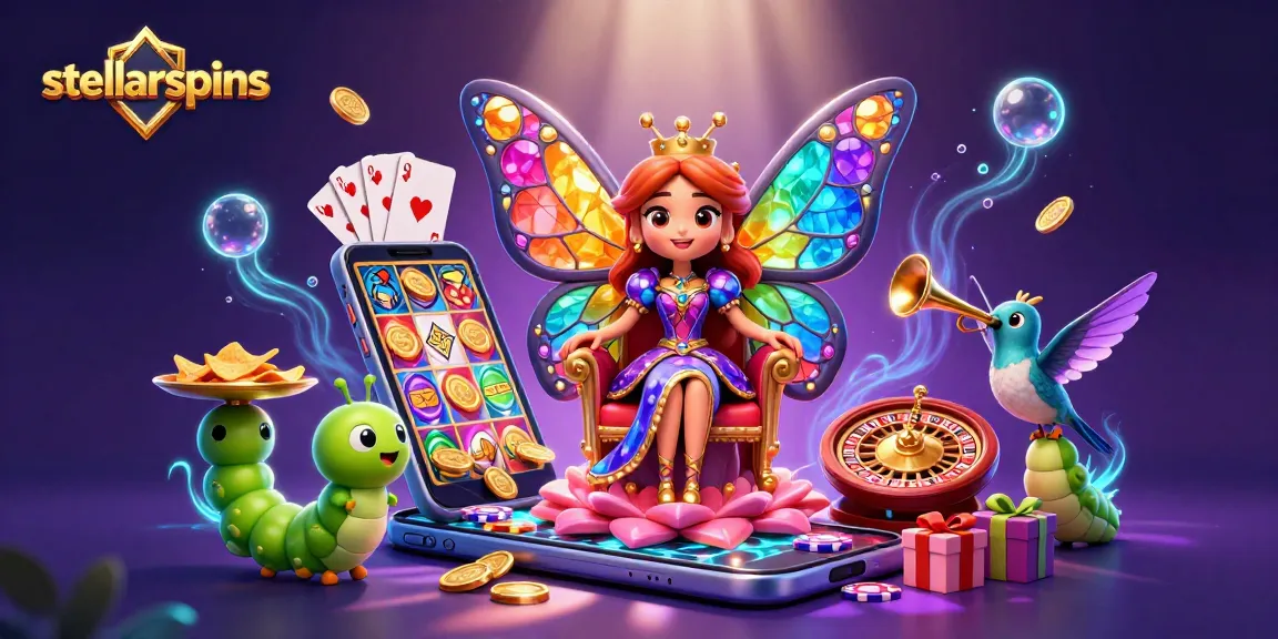 Win big with stellarspins in a vibrant online gaming universe showcasing colorful characters and casino elements.